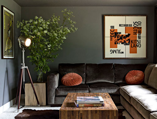 burnt orange living room decor on Gray Walls And Burnt Orange Living Room Interior Design Modern Decor
